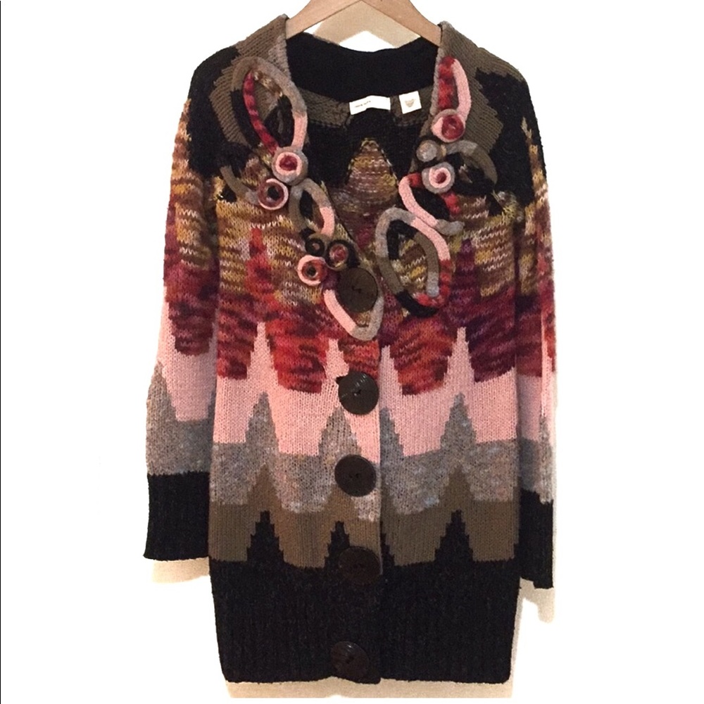 Anthropologie Sleeping On Snow Cardigan Sz S vintage anthro